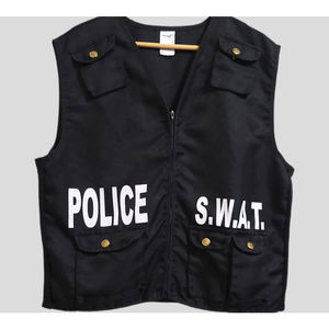 Spirit Halloween Police Swat Black Unisex Vest| Size M